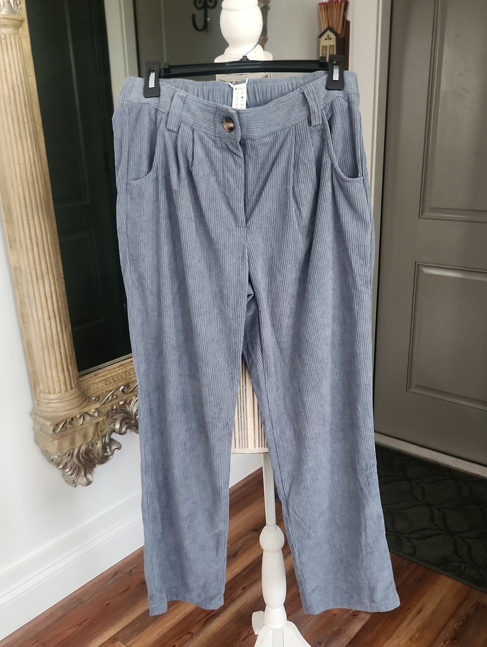 Halara Wide-Leg Corduroy Pants in Light Blue
